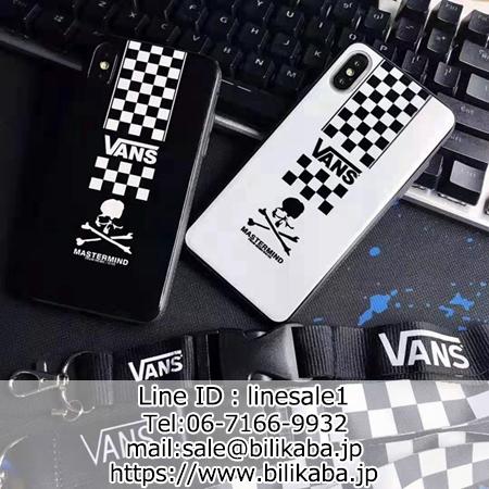 Vans 黒白チェックエンボスラップ付き携帯ケース