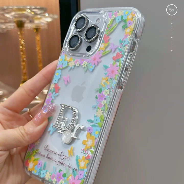 ディオール風 カバー iphone 14pro  可愛い