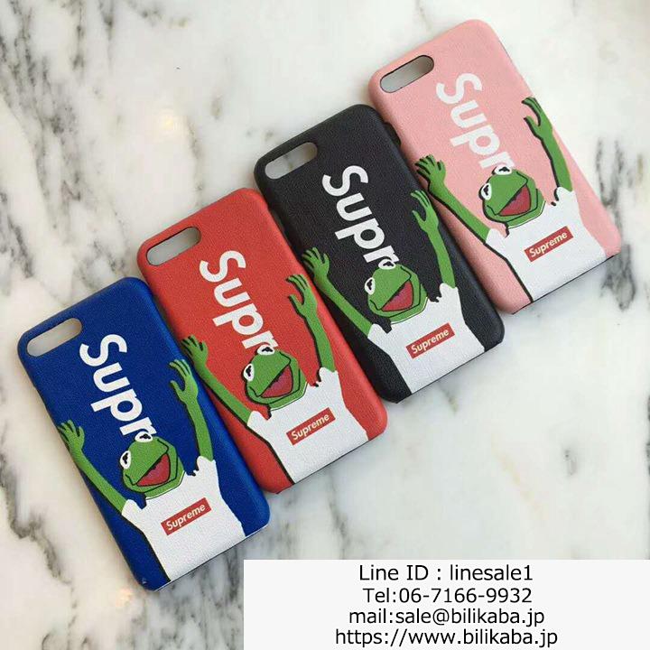 シュプリーム Iphonexケース 可愛いsupreme Iphonexケース Iphone8ケース カーミット アイフォン7ケース カエル