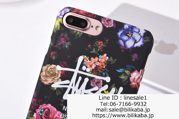 stussy iphone8plusケース花柄